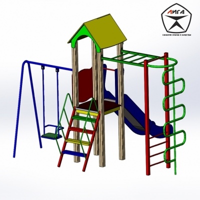 Игровой комплекс Вершина с качелями вид 2